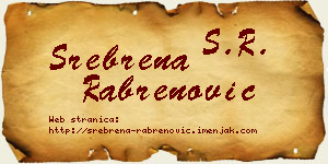 Srebrena Rabrenović vizit kartica